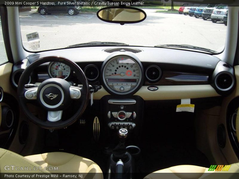 Pure Silver Metallic / Gravity Tuscan Beige Leather 2009 Mini Cooper S Hardtop