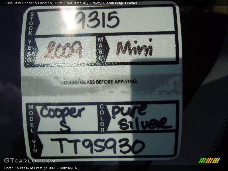 Pure Silver Metallic / Gravity Tuscan Beige Leather 2009 Mini Cooper S Hardtop