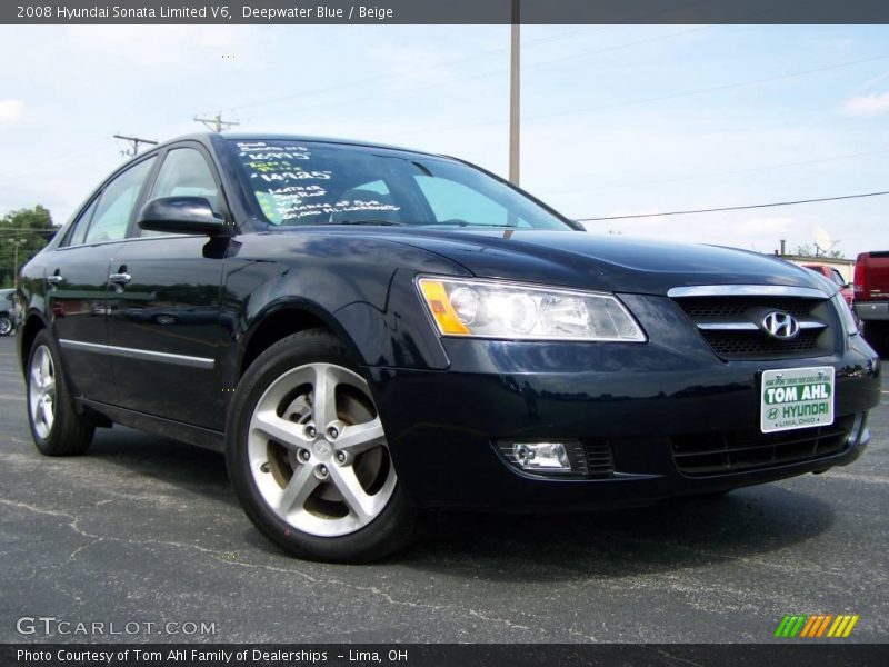 Deepwater Blue / Beige 2008 Hyundai Sonata Limited V6