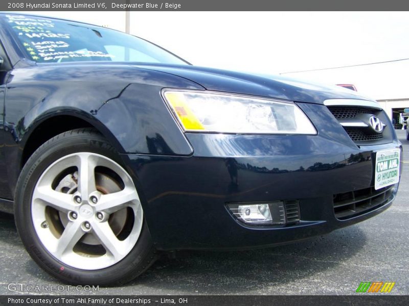 Deepwater Blue / Beige 2008 Hyundai Sonata Limited V6