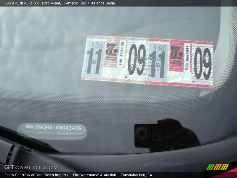 Tornado Red / Melange Beige 1999 Audi A6 2.8 quattro Avant