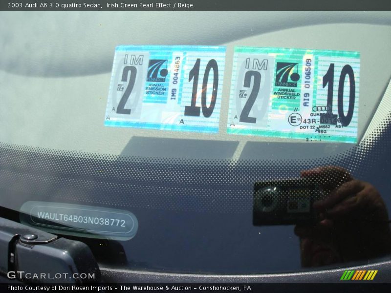 Irish Green Pearl Effect / Beige 2003 Audi A6 3.0 quattro Sedan
