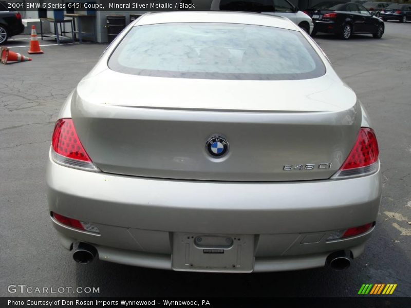 Mineral Silver Metallic / Black 2004 BMW 6 Series 645i Coupe