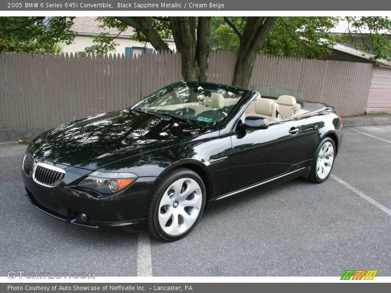 Black Sapphire Metallic / Cream Beige 2005 BMW 6 Series 645i Convertible