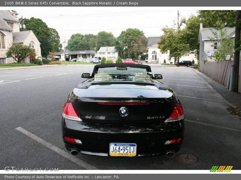 Black Sapphire Metallic / Cream Beige 2005 BMW 6 Series 645i Convertible