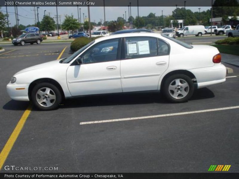 Summit White / Gray 2003 Chevrolet Malibu Sedan