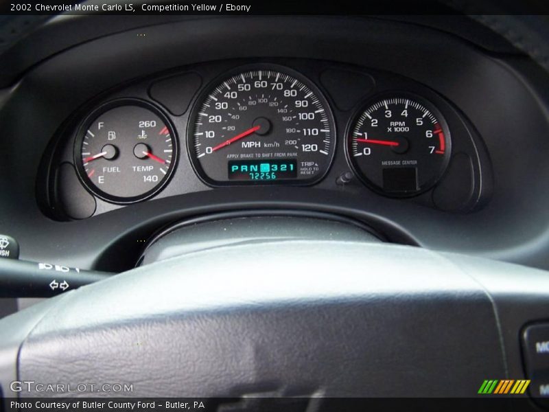 Competition Yellow / Ebony 2002 Chevrolet Monte Carlo LS