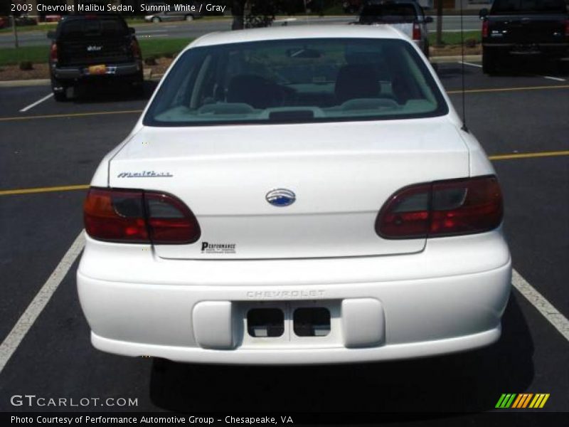 Summit White / Gray 2003 Chevrolet Malibu Sedan