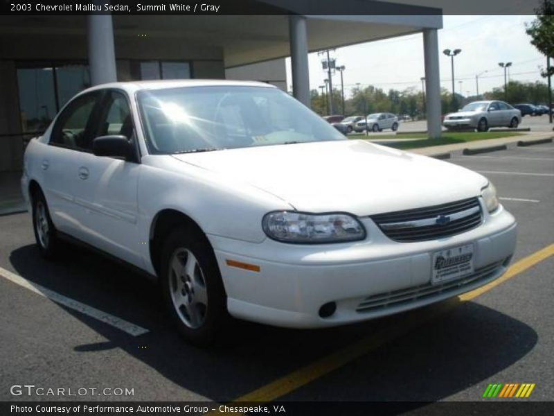 Summit White / Gray 2003 Chevrolet Malibu Sedan