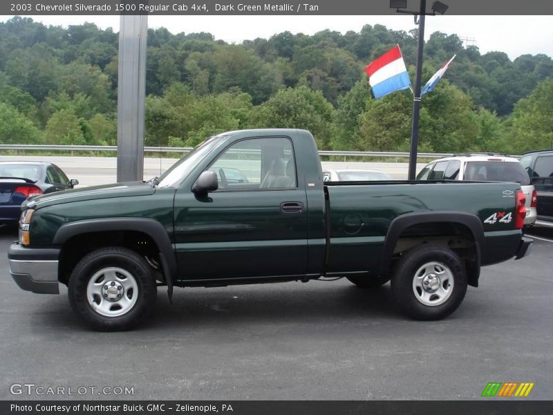 Dark Green Metallic / Tan 2003 Chevrolet Silverado 1500 Regular Cab 4x4
