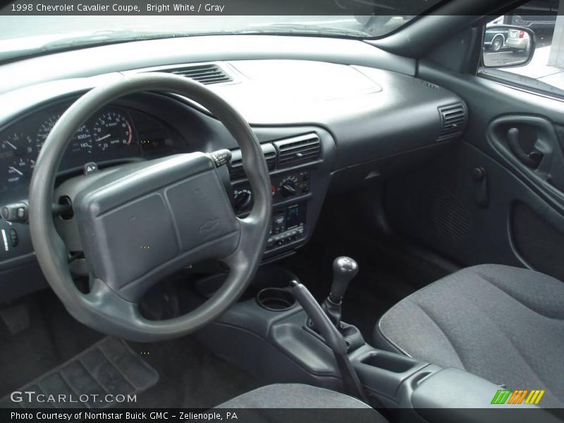Bright White / Gray 1998 Chevrolet Cavalier Coupe