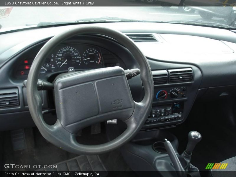 Bright White / Gray 1998 Chevrolet Cavalier Coupe