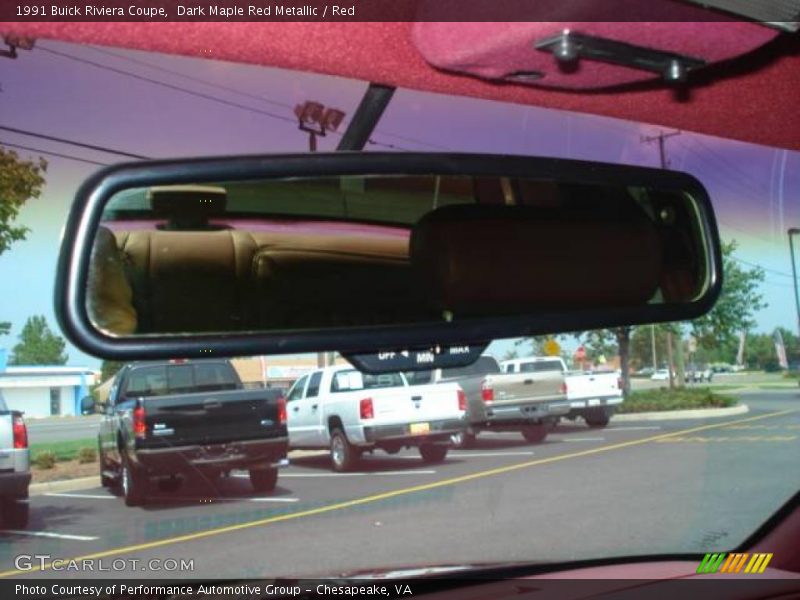 Dark Maple Red Metallic / Red 1991 Buick Riviera Coupe