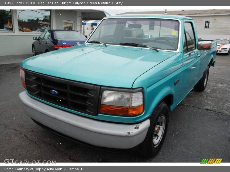 Bright Calypso Green Metallic / Grey 1994 Ford F150 XL Regular Cab
