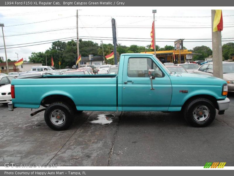 Bright Calypso Green Metallic / Grey 1994 Ford F150 XL Regular Cab