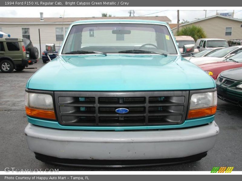 Bright Calypso Green Metallic / Grey 1994 Ford F150 XL Regular Cab