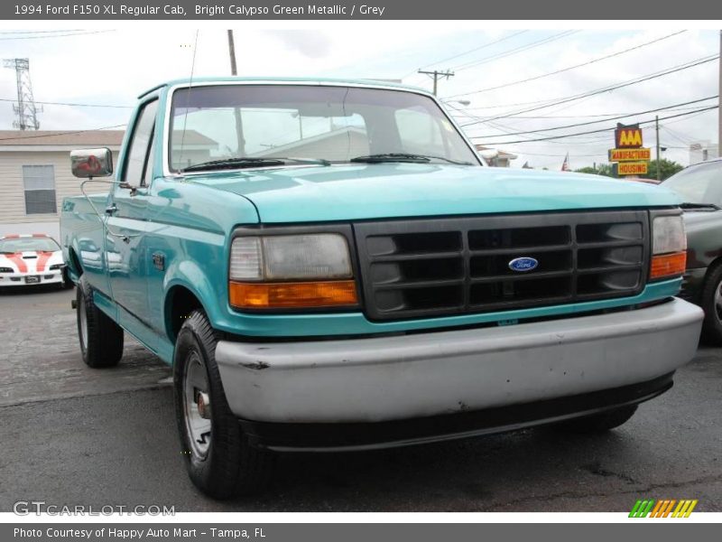 Bright Calypso Green Metallic / Grey 1994 Ford F150 XL Regular Cab