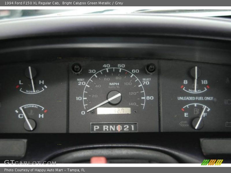 Bright Calypso Green Metallic / Grey 1994 Ford F150 XL Regular Cab