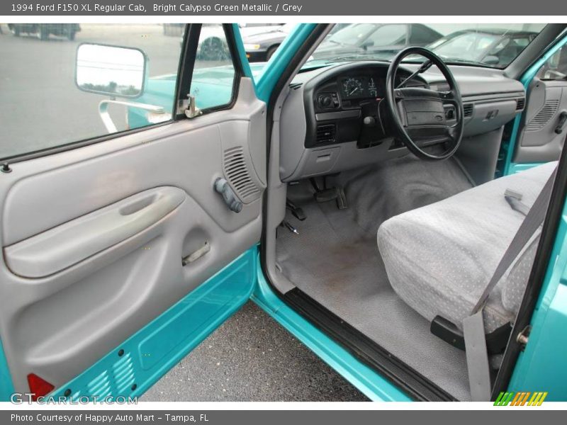 Bright Calypso Green Metallic / Grey 1994 Ford F150 XL Regular Cab