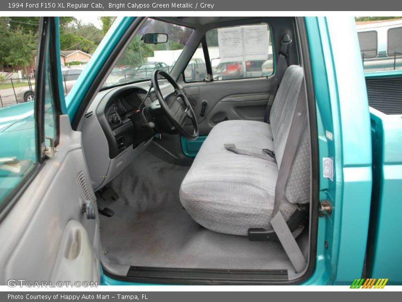 Bright Calypso Green Metallic / Grey 1994 Ford F150 XL Regular Cab