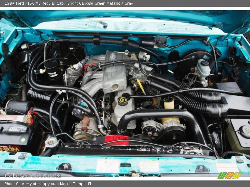 Bright Calypso Green Metallic / Grey 1994 Ford F150 XL Regular Cab