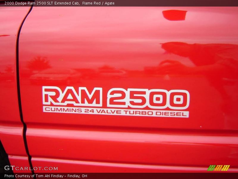 Flame Red / Agate 2000 Dodge Ram 2500 SLT Extended Cab