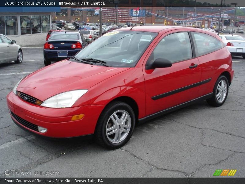 Infra-Red / Dark Charcoal 2000 Ford Focus ZX3 Coupe