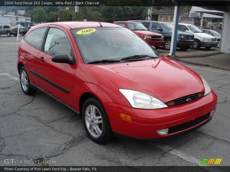 Infra-Red / Dark Charcoal 2000 Ford Focus ZX3 Coupe