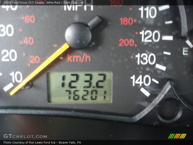 Infra-Red / Dark Charcoal 2000 Ford Focus ZX3 Coupe