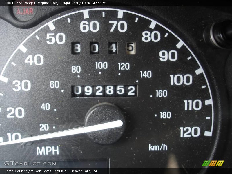 Bright Red / Dark Graphite 2001 Ford Ranger Regular Cab