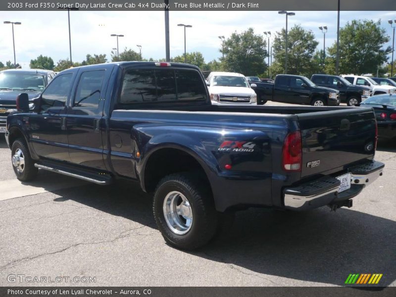 True Blue Metallic / Dark Flint 2003 Ford F350 Super Duty Lariat Crew Cab 4x4 Dually