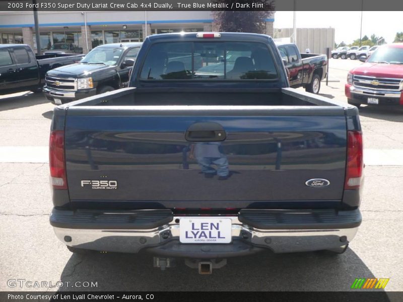 True Blue Metallic / Dark Flint 2003 Ford F350 Super Duty Lariat Crew Cab 4x4 Dually