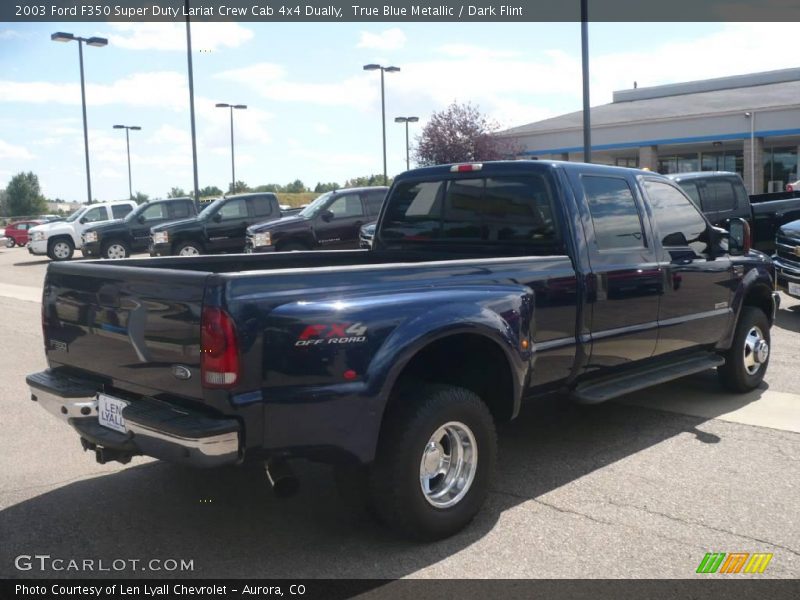 True Blue Metallic / Dark Flint 2003 Ford F350 Super Duty Lariat Crew Cab 4x4 Dually