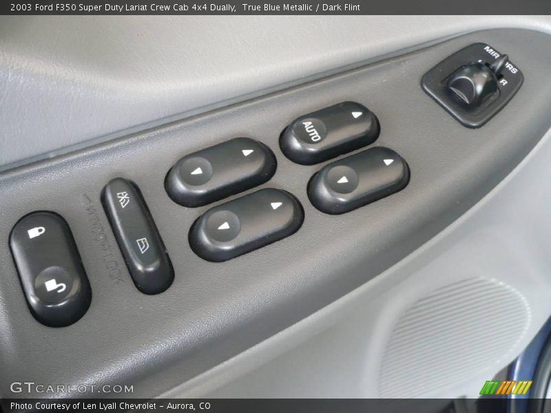 True Blue Metallic / Dark Flint 2003 Ford F350 Super Duty Lariat Crew Cab 4x4 Dually