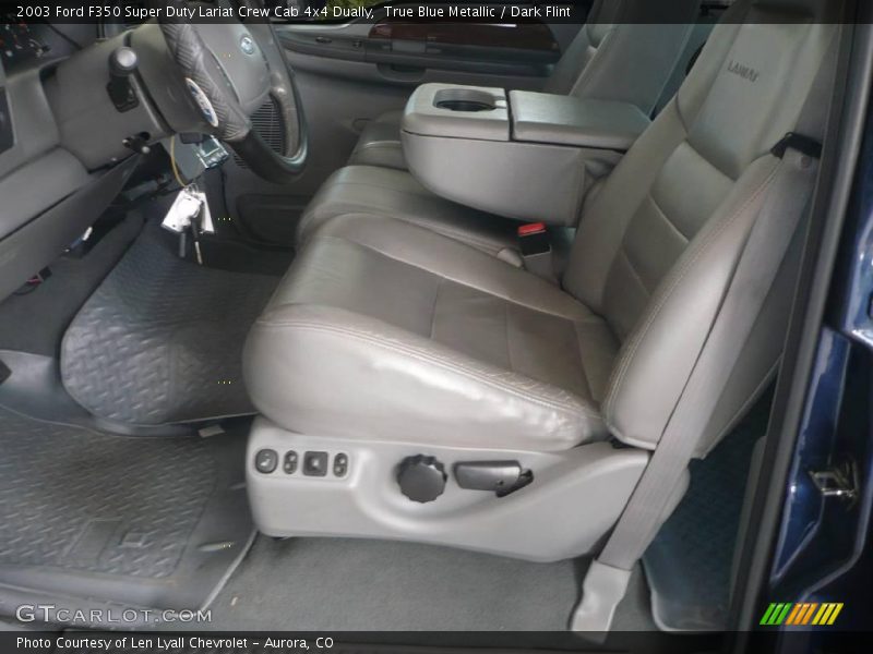 True Blue Metallic / Dark Flint 2003 Ford F350 Super Duty Lariat Crew Cab 4x4 Dually