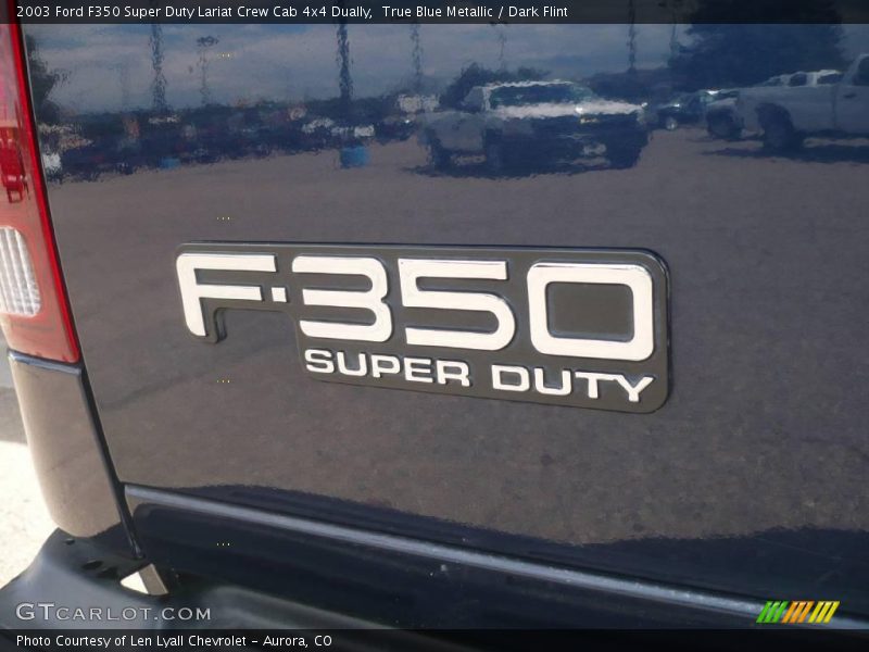 True Blue Metallic / Dark Flint 2003 Ford F350 Super Duty Lariat Crew Cab 4x4 Dually