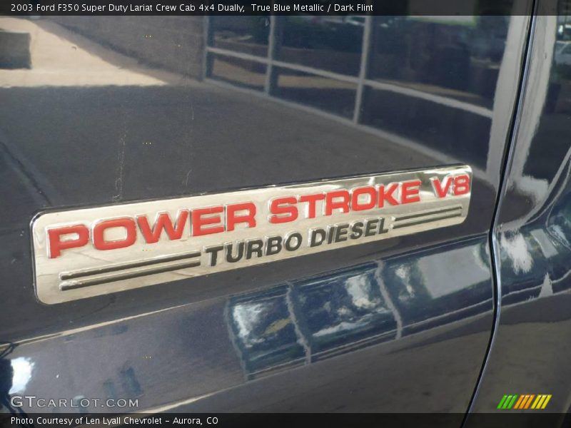 True Blue Metallic / Dark Flint 2003 Ford F350 Super Duty Lariat Crew Cab 4x4 Dually
