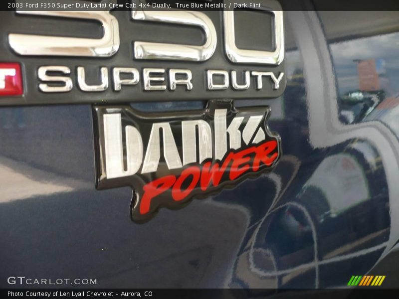 True Blue Metallic / Dark Flint 2003 Ford F350 Super Duty Lariat Crew Cab 4x4 Dually