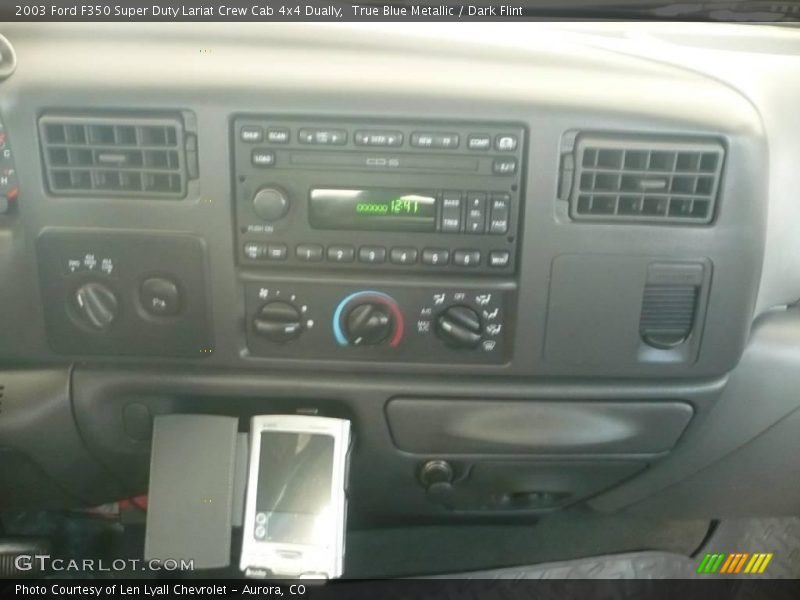 True Blue Metallic / Dark Flint 2003 Ford F350 Super Duty Lariat Crew Cab 4x4 Dually