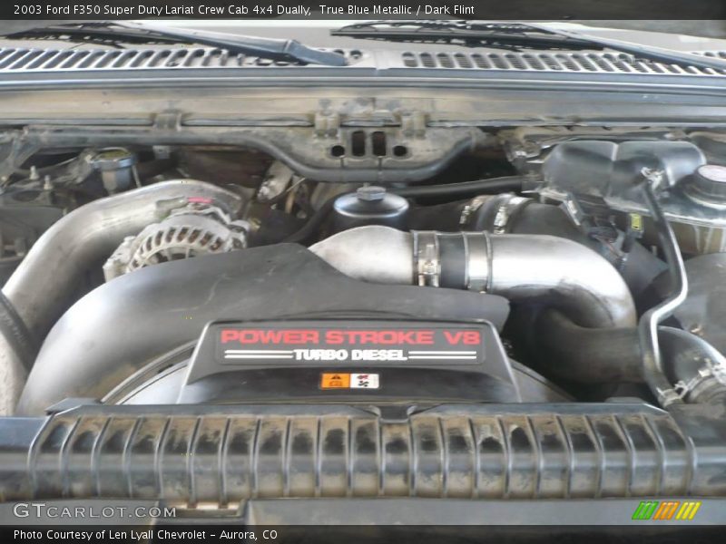 True Blue Metallic / Dark Flint 2003 Ford F350 Super Duty Lariat Crew Cab 4x4 Dually