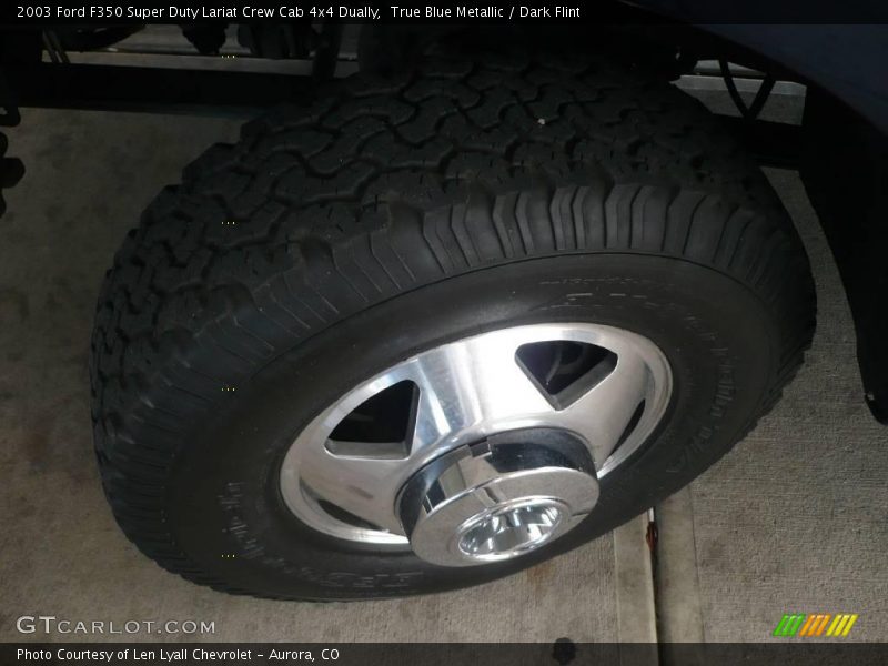 True Blue Metallic / Dark Flint 2003 Ford F350 Super Duty Lariat Crew Cab 4x4 Dually