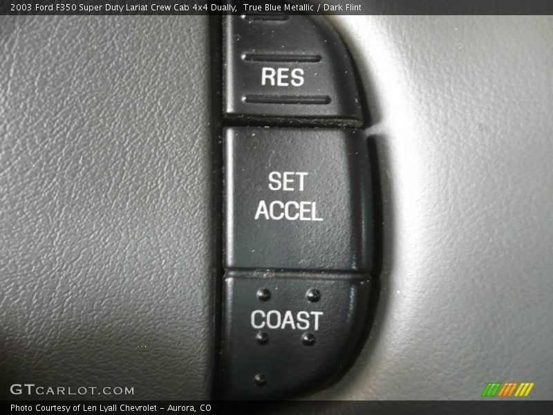 True Blue Metallic / Dark Flint 2003 Ford F350 Super Duty Lariat Crew Cab 4x4 Dually