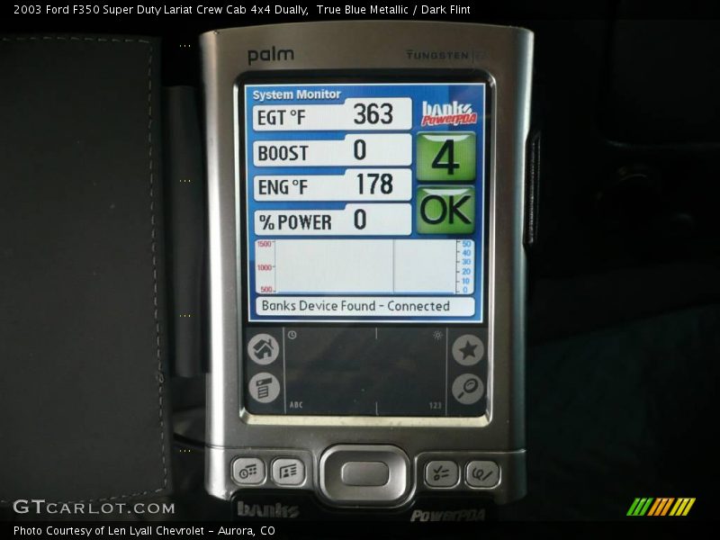 True Blue Metallic / Dark Flint 2003 Ford F350 Super Duty Lariat Crew Cab 4x4 Dually