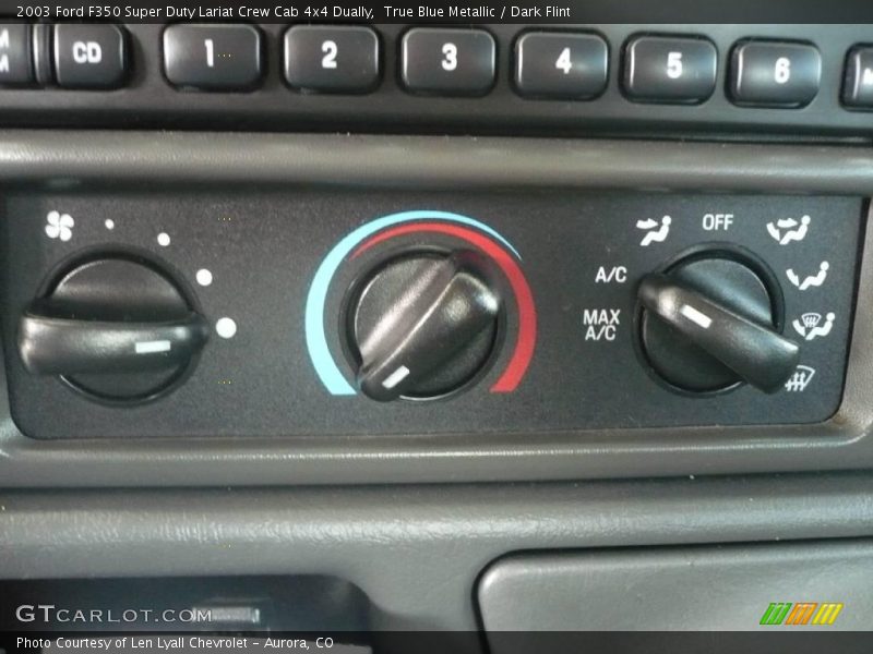 True Blue Metallic / Dark Flint 2003 Ford F350 Super Duty Lariat Crew Cab 4x4 Dually