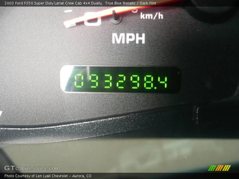 True Blue Metallic / Dark Flint 2003 Ford F350 Super Duty Lariat Crew Cab 4x4 Dually