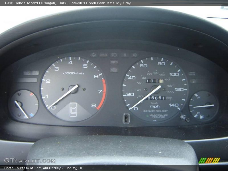 Dark Eucalyptus Green Pearl Metallic / Gray 1996 Honda Accord LX Wagon