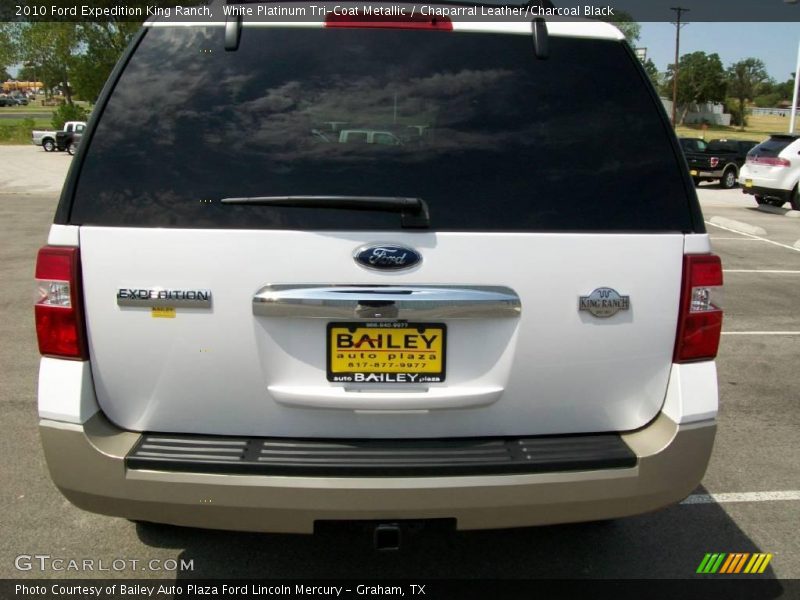 White Platinum Tri-Coat Metallic / Chaparral Leather/Charcoal Black 2010 Ford Expedition King Ranch