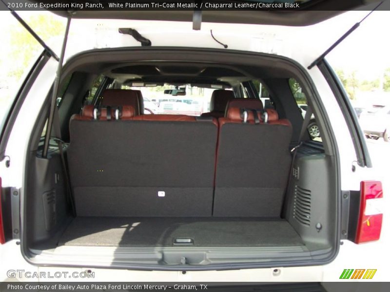 White Platinum Tri-Coat Metallic / Chaparral Leather/Charcoal Black 2010 Ford Expedition King Ranch