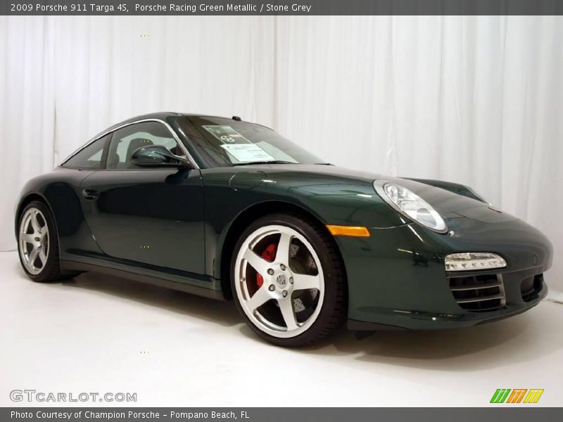 Porsche Racing Green Metallic / Stone Grey 2009 Porsche 911 Targa 4S