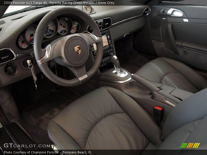 Porsche Racing Green Metallic / Stone Grey 2009 Porsche 911 Targa 4S